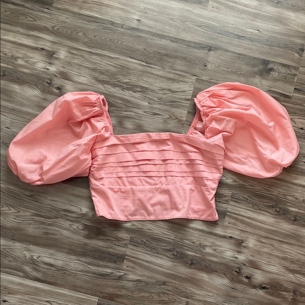 Abercrombie & Fitch Pink Puff Sleeve Blouse